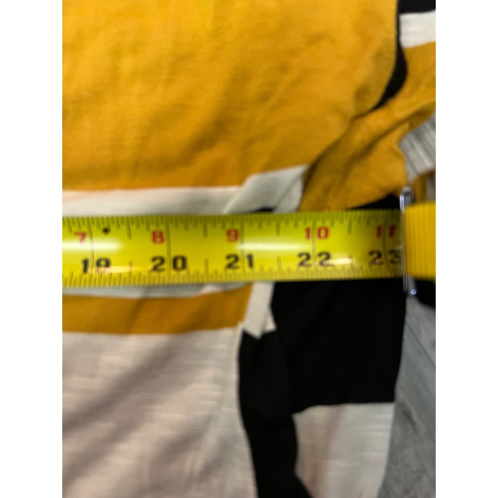 White Birch Striped Maxi Dress XL Mustard Black White Short Sleeve D70426XL - Picture 3 of 5